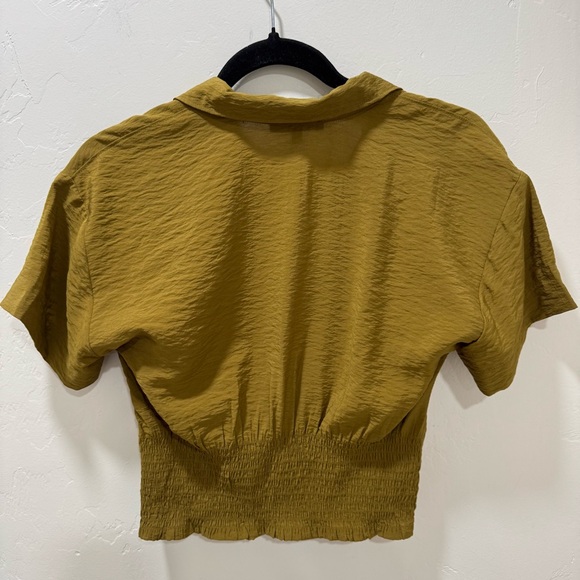 Madewell Drapey Banded-Bottom Button-Down Top Women's XS Spiced Olive - Picture 8 of 15